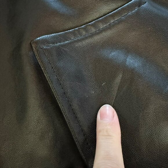 pretty little thing black tall faux leather drop shoulder button down trench 8 - Picture 4 of 10